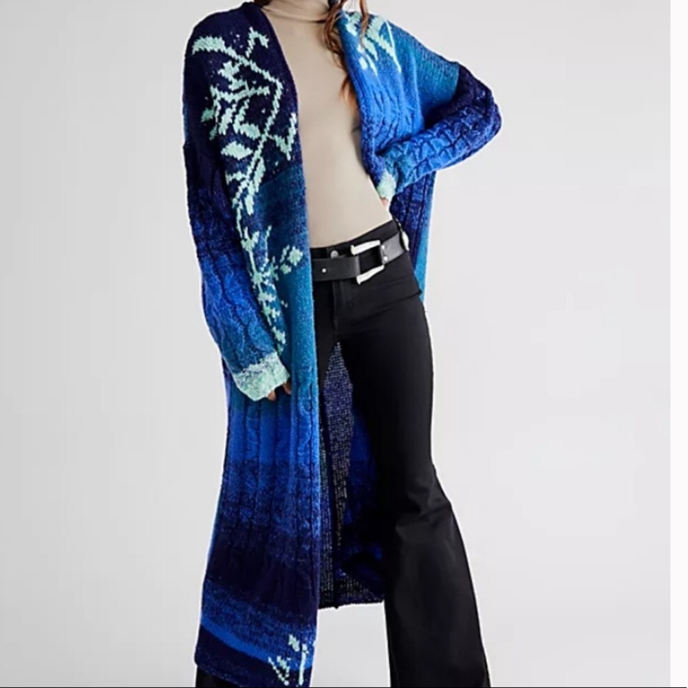 NEW Free People Flurry Longline Duster Cardigan Sweater Size XS/S Z91-31